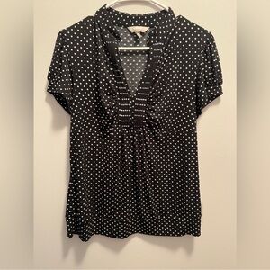 Speechless Black and White Flutter Sleeve Blouse